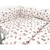 Mantinel s obliečkami do postieľky, 3D sada Bavlna, Kačičky - biela, púdrovo ružová Miminu