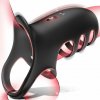 SuperLove Vibrating Adjustable Penis Sleeve with App Black