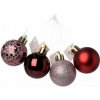 Kinekus Ozdoba závesná guľa 8cm sada 8ks plast bordová mix