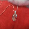 Náhrdelník Swarovski elements hruška Crystal Rose Patina 28mm