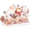 Dekorácia MagicHome Vianoce, Santa, sob a snehuliak na saniach, keramika, 45x23x34,50 cm