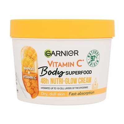Garnier Body Superfood 48h Nutri-Glow Cream Vitamin C vyživující a rozjasňující tělový krém 380 ml pro ženy