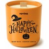 Ravina Sójová sviečka Happy Halloween – vôňa tekvicového koláča s dreveným knôtom