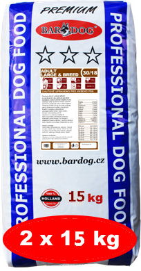 Bardog Adult Large & Breed 30/18 kuracie mäso veľké plemená 2 x 15 kg
