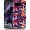 Picasee silikónový čierny obal pre Google Pixel 8 - Purple Leaf
