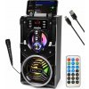 Bluetooth reproduktor Squeak BeatBoxer SQ1000 s mikrofónom, USB-C, FM rádiom, karaoke a podsvietením Prenosný párty reproduktor s Bluetooth 5.1, výdržou 7 hodín a podporou MicroSD/USB