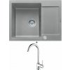 Franke MRG 611-62 šedý kameň s excentrom + Franke FP 9000.031 chróm