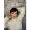 Hnedá parochňa Bianca z pravých a umelých vlasov