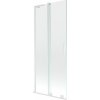 Mexen Velar L, 2-krídlová posuvná vaňová zástena 85 x 150 cm, 8mm číre sklo, biely profil, 896-085-003-01-20