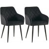 Design-Shop Set 2 jedálenských stoličiek Monett B - zamat, čierny rám - čierna