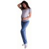 Be MaaMaa bavlnené tehotenské nohavice s regulovateľným pásom sv. modrá