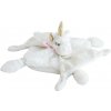 Plyšový jednorožec na maznanie Unicorn Lucie la Licorne Doudou et Compagnie biely 25 cm v darčekovom balení od 0 mes