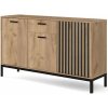 HALMAR Dizajnová komoda LAMINO KM-1 dub craft/čierna drevo 154 cm x 84 cm x 40 cm