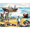 Zuty – Maľovanie Podľa Čísel – Rybári Na Pobreží, 40 × 50 cm, Plátno + Rám 8596530193210