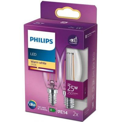 Philips | SADA 2x LED Žiarovka VINTAGE Philips E14/2W/230V 2700K | P4443
