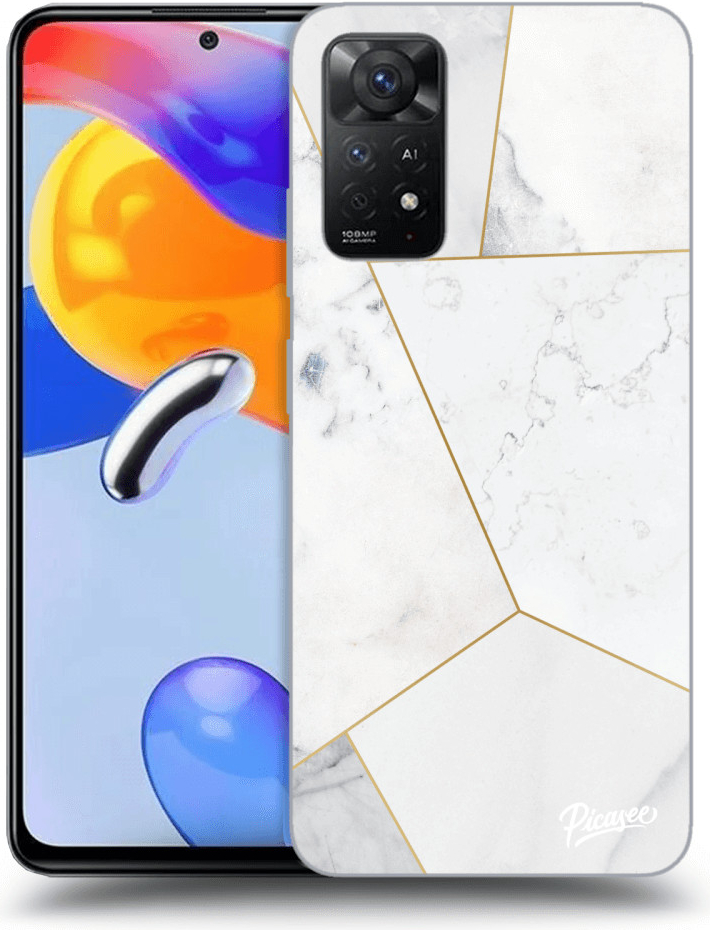 Púzdro Picasee silikónové Xiaomi Redmi Note 11 Pro 5G - White tile čierne