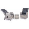 Ratanea Balkónový nábytok KINGSMAN svetlo-sivý s tmavosivými poduškami