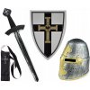 SÚPRAVA RYTIER TEUTÓNSKY MEČ PRILBA ŠTÍT POŠVA 4 DIELY KOSTÝM PRE DIEŤA