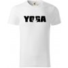 Yoga nápis - Tričko z organickej bavlny - L ( Biela )
