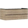 Hansgrohe Xelu Q - Umývadlová skrinka, 50x118x55 cm, 2 zásuvky, prírodný dub/matná čierna 54084670