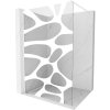 Mexen Kioto, Walk-In sprchová zástena 70 x 200 cm, 8mm sklo číre/biely vzor, biely profil, 800-070-101-20-97