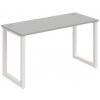 Pracovný stôl UNI O, 140x75,5x60 cm, sivá/biela