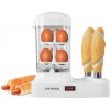 Orava HM-03 hotdogovač s nádstavcem na vaření vajec, 340 W, pro 6 párků, bílá HM-03