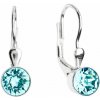 Evolution Group strieborné náušnice visiace s krištálmi modré okrúhle 31112.3 light turquoise