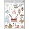 Okenná fólia vianočná farebná s trblietkami santa 30 x 42 cm