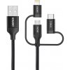 Choetech IP0030 MFi 3v1, USB-A/Lightning/Micro USB/USB-C, 5V, 1,2m, černý