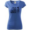 Stolný tenis - eat sleep - Dámske tričko Pure - M ( Svetlomodrá )