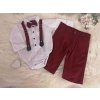 súprava elegant s body biela - bordová veľ. 86