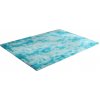 TZ Modrý obdĺžnikový shaggy koberec Ombre Rozmer: 100x150 cm