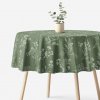 Goldea okrúhly obrus 100% bavlnené plátno bylinkové lístky Ø 160 cm