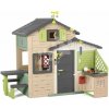 Domček Priateľov s piknik stolíkom v natur hnedých farbách Friends Evo Playhouse Life Smoby rozšíriteľný