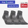 DECATHLON Športové ponožky RS 500 stredne vysoké 3 páry sivé 43-46