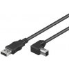 PremiumCord Kabel USB 2.0, A-B, 0,5m (lomený konektor) 90° ku2ab05-90