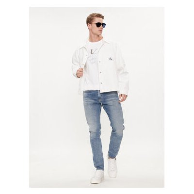 Calvin Klein Jeans džínsová košeľa relaxed fit J30J324869 biela