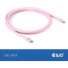 Club 3D Kabel USB-C 4.0, 20Gbps, 4K60Hz, PD 240W, 2m, růžová (CAC-3002)