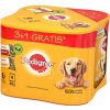 PEDIGREE Adult 3+1 KONZERVY 4X400G - vlhké krmivo pre psov v želé (2x S KURAŤOM, 2x S HOVÄZÍM MÄSOM)