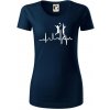 EKG volejbalistky - Dámske tričko z organickej bavlny Origin (GOTS) - XL ( Tmavomodrá (takmer čierna) )