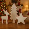 Vianočné drevené dekorácie z masívneho dreva (Stromček, jeleň a hviezda (výška cca 18 cm))