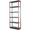 REGÁL PLASTOVÝ Jupiter-6 222x60x46 PVC červený/zelený Povrchová úprava: Červená Wamar Sosenka