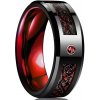 HARAHU Prsteň GA 31885 Čierna/Červená KP31885 49mm