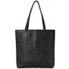 Georgia Black Woven Classic Leather - kožená shopper kabelka