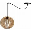 Light Home Závesné svietidlo Timber Spider 2, 1x drevené tienidlo
