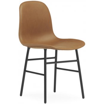 Normann Copenhagen Form Chair Ultra Leather hnedá / čierna oceľ