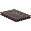 G21 Terasová doska 2,5 x 14,8 x 300 cm, Dark Wood s okrúhlymi výrezmi, WPC PE63910411
