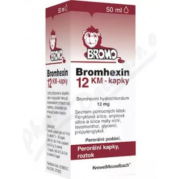 Bromhexin 12 kvapky KM gtt.por.1 x 50 ml