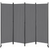 MultiGarden AW-022/4TLG Skladací záhradný a izbový paravan 4-dielny, 167 x 216 cm sivý